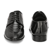 West Port Men Synthetic Patent Lace-Up Party Wear Shoes (M-BT-50-Black)