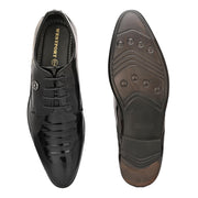 West Port Men Synthetic Patent Lace-Up Party Wear Shoes (M-BT-50-Black)