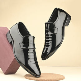 West Port Men Synthetic Patent Slip-On Party Wear Shoes ( M-BT-03-Black)