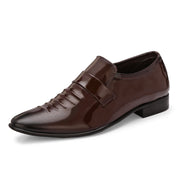 West Port Men Synthetic Patent Slip-On Party Wear Shoes (M-BT-03-Brown)