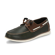 West Port Men Premium Leather Boat Shoes (Fascinate-66-Olive-Tan)