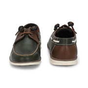 West Port Men Premium Leather Boat Shoes (Fascinate-66-Olive-Tan)