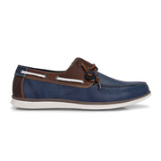West Port Men Premium Leather Boat Shoes (Fascinate-66-Blue-Tan)