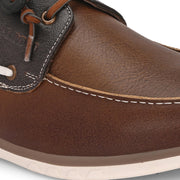 West Port Men Premium Leather Boat Shoes (Fascinate-66-Tan-Grey)