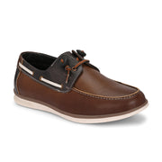 West Port Men Premium Leather Boat Shoes (Fascinate-66-Tan-Grey)