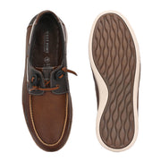 West Port Men Premium Leather Boat Shoes (Fascinate-66-Tan-Grey)