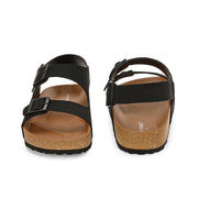 West Port Men's Cushioned Sandals with Buckle Strap – Ultimate Comfort & Style (M-Aero-59-Black)