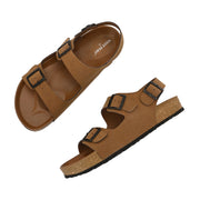 West Port Men's Cushioned Sandals with Buckle Strap – Ultimate Comfort & Style (M-Aero-59-Camel)