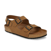 West Port Men's Cushioned Sandals with Buckle Strap – Ultimate Comfort & Style (M-Aero-59-Camel)
