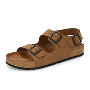 West Port Men's Cushioned Sandals with Buckle Strap – Ultimate Comfort & Style (M-Aero-59-Camel)
