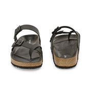 West Port Men's Cushion Sliders | PU Padded Footbed | Bounce Back Technology | Lightweight Flip Flops for Everyday Comfort (M-Aero-29-Black)