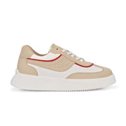 West Port Men White & Beige Sneakers (M-AI-55-WHITE-BEIGE)