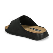 West Port Genuine Leather Adjustable Strap Slides (M-WW-06-BLACK)