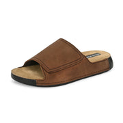 West Port Genuine Leather Adjustable Strap Slides (M-WW-06-BROWN)