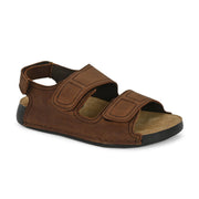West Port Men Genuine Leather Dual Adjustable Straps Sandals (M-WW-07-BROWN)