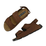 West Port Men Genuine Leather Dual Adjustable Straps Sandals (M-WW-07-BROWN)
