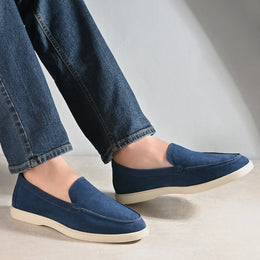 West Port Men Trendy Leather Loafers (Thrive-10-Blue)