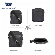 West Port Urban Messenger Crossbody Sling Bag – Smart & Handsfree (URBAN MESSENGER-BLACK)