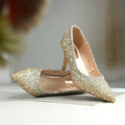 Women Glitter Pointed-Toe Pumps (W-KI-03-GOLD)