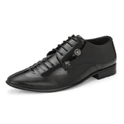 West Port Men Synthetic Patent Lace-Up Party Wear Shoes (M-BT-50-Black)