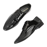 West Port Men Synthetic Patent Lace-Up Party Wear Shoes (M-BT-50-Black)