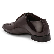 West Port Men Synthetic Patent Lace-Up Party Wear Shoes (M-BT-50-Brown)