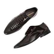 West Port Men Synthetic Patent Lace-Up Party Wear Shoes (M-BT-50-Brown)