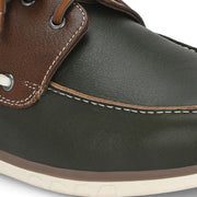 West Port Men Premium Leather Boat Shoes (Fascinate-66-Olive-Tan)