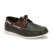 West Port Men Premium Leather Boat Shoes (Fascinate-66-Olive-Tan)