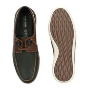 West Port Men Premium Leather Boat Shoes (Fascinate-66-Olive-Tan)