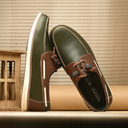 West Port Men Premium Leather Boat Shoes (Fascinate-66-Olive-Tan)