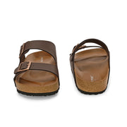 West Port Men's Cushion Sliders | PU Padded Footbed | Bounce Back Technology | Lightweight Flip Flops for Everyday Comfort (M-Aero-09-Brown)