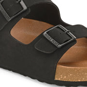 West Port Men's Cushioned Sandals with Buckle Strap – Ultimate Comfort & Style (M-Aero-59-Black)