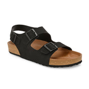 West Port Men's Cushioned Sandals with Buckle Strap – Ultimate Comfort & Style (M-Aero-59-Black)