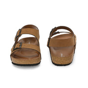 West Port Men's Cushioned Sandals with Buckle Strap – Ultimate Comfort & Style (M-Aero-59-Camel)