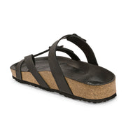 West Port Men's Cushion Sliders | PU Padded Footbed | Bounce Back Technology | Lightweight Flip Flops for Everyday Comfort (M-Aero-29-Black)