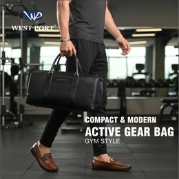 West Port Active Gear Bag – Compact & Modern Gym Style (ACTIVE GEAR BAG-BLACK-20L)