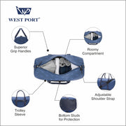 West Port Active Gear Bag – Compact & Modern Gym Style (ACTIVE GEAR BAG-NAVY-20L)