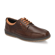 West Port Men Premium Leather Brown Lace Up Shoes (Boat-61-Brown)