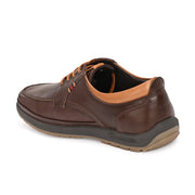 West Port Men Premium Leather Brown Lace Up Shoes (Boat-61-Brown)