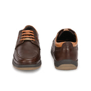 West Port Men Premium Leather Brown Lace Up Shoes (Boat-61-Brown)