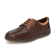 West Port Men Premium Leather Brown Lace Up Shoes (Boat-61-Brown)