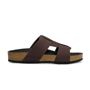 West Port Men's Cushion Sliders | PU Padded Footbed | Bounce Back Technology | Lightweight Flip Flops for Everyday Comfort (M-Aero-28-Brown)
