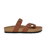 West Port Men's Cushion Sliders | PU Padded Footbed | Bounce Back Technology | Lightweight Flip Flops for Everyday Comfort (M-Aero-29-Tan)