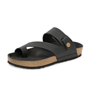 West Port Men's Cushion Sliders | PU Padded Footbed | Bounce Back Technology | Lightweight Flip Flops for Everyday Comfort (M-Aero-38-Black)