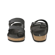 West Port Men's Cushion Sliders | PU Padded Footbed | Bounce Back Technology | Lightweight Flip Flops for Everyday Comfort (M-Aero-38-Black)