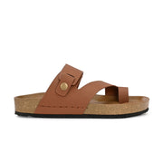 West Port Men's Cushion Sliders | PU Padded Footbed | Bounce Back Technology | Lightweight Flip Flops for Everyday Comfort (M-Aero-38-Tan)