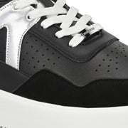 West Port Men Black & Silver Sneakers (M-AI-50-BLACK-SILVER)
