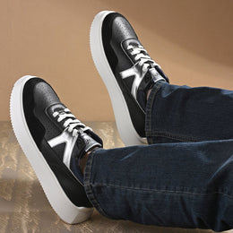 West Port Men Black & Silver Sneakers (M-AI-50-BLACK-SILVER)