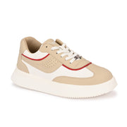 West Port Men White & Beige Sneakers (M-AI-55-WHITE-BEIGE)